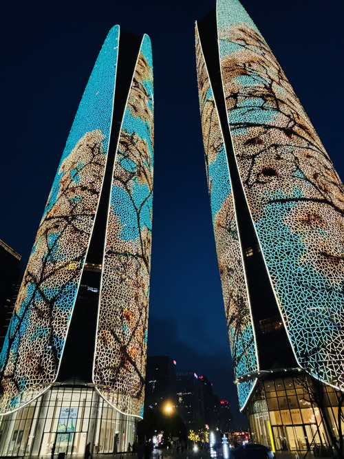 Qué ver en Chengdu - Torres Gemelas iluminadas